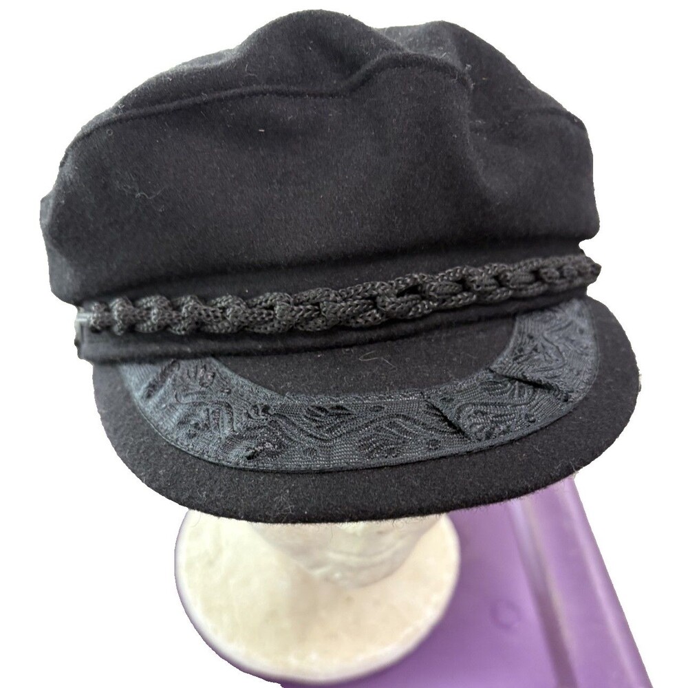 Authentic Greek Fisherman's Cap Navy Wool Made in Greece Sailor Hat 22..5"